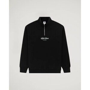 Shaka Wear Mock Neck 3M garment dye quarter zip Large Black